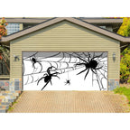 White and Black Spiders Halloween Double Car GaraDoor Party Banners, 16' x 7' by Showdown Displays