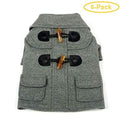 Pet Life Military Grey Rivited Wool Dog Coat X-Small - (8" Neck to Tail) - Pack of 6