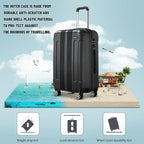 Luggage 10-Piece Sets,ABS Hardside Suitcase with Spinner Wheels,TSA Lock Luggage Sets for Women and Men (Black)…