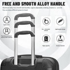 Luggage 10-Piece Sets,ABS Hardside Suitcase with Spinner Wheels,TSA Lock Luggage Sets for Women and Men (Black)…