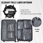 Luggage 10-Piece Sets,ABS Hardside Suitcase with Spinner Wheels,TSA Lock Luggage Sets for Women and Men (Black)…