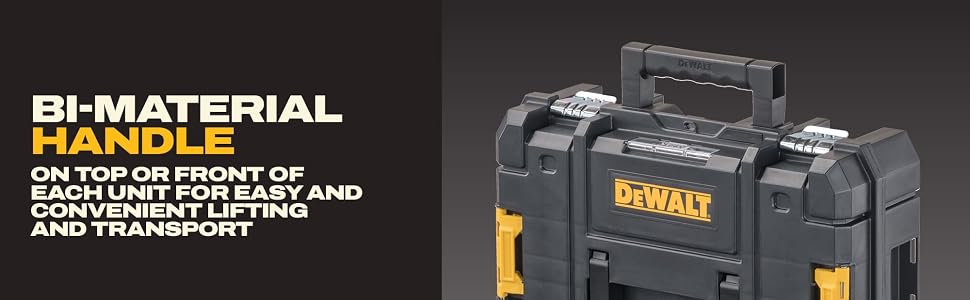 Tool Box TSTAK II, 13 In. Flat Top Tool StoraCase, Stackable Organizer Hard Case Portable Toolbox, Heavy Duty, Holds Up To 66 lbs (DWST17807)