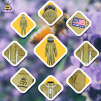 beeprogear ultra ventilated pilot suit round veil brown | unisex white fabric mesh beekeeping suit| pilot style beekeeper suit | double zip from neck to toes (medium)