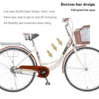 26 Inch Classic Bicycle Retro Bicycle Beach Cruiser Bicycle Retro Bicycle,Cruiser Bikes,Brown