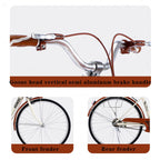 26 Inch Classic Bicycle Retro Bicycle Beach Cruiser Bicycle Retro Bicycle,Cruiser Bikes,Brown