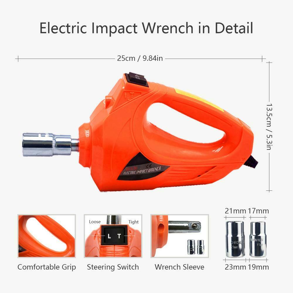 5 Ton Electric Hydraulic Floor Jack Car Jack Lift 12V DC Electric Impact Wrench