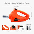 5 Ton Electric Hydraulic Floor Jack Car Jack Lift 12V DC Electric Impact Wrench