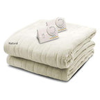 BIDDEFORD BLANKETS Comfort Knit Electric Heated Blanket with Analog Controller, Queen, Natural