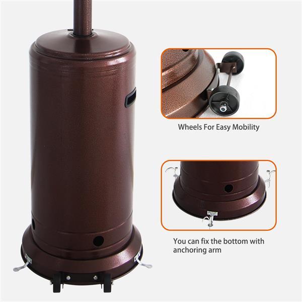 Gas Patio Heater - 83 Inches Tall Premium Standing Outdoor Heater - Auto Shut Off Portable Power Heater with Simple Ignition System, Wheels and Base Reservoir