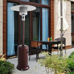 Gas Patio Heater - 83 Inches Tall Premium Standing Outdoor Heater - Auto Shut Off Portable Power Heater with Simple Ignition System, Wheels and Base Reservoir
