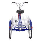 7 Speed Adult Folding Tricycle, 24" 3 Wheel Seniors Beginner Portable Trike