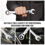 Ratcheting Wrench Set, Combination Wrench Set, 22-Piece SAE & Metric and Standard, 72Th Long Open End, 1/4" to 3/4" & 6-18mm, Organizer With Roll Up Pouch, CR-V Socket Mechanic Hand Tools Sets