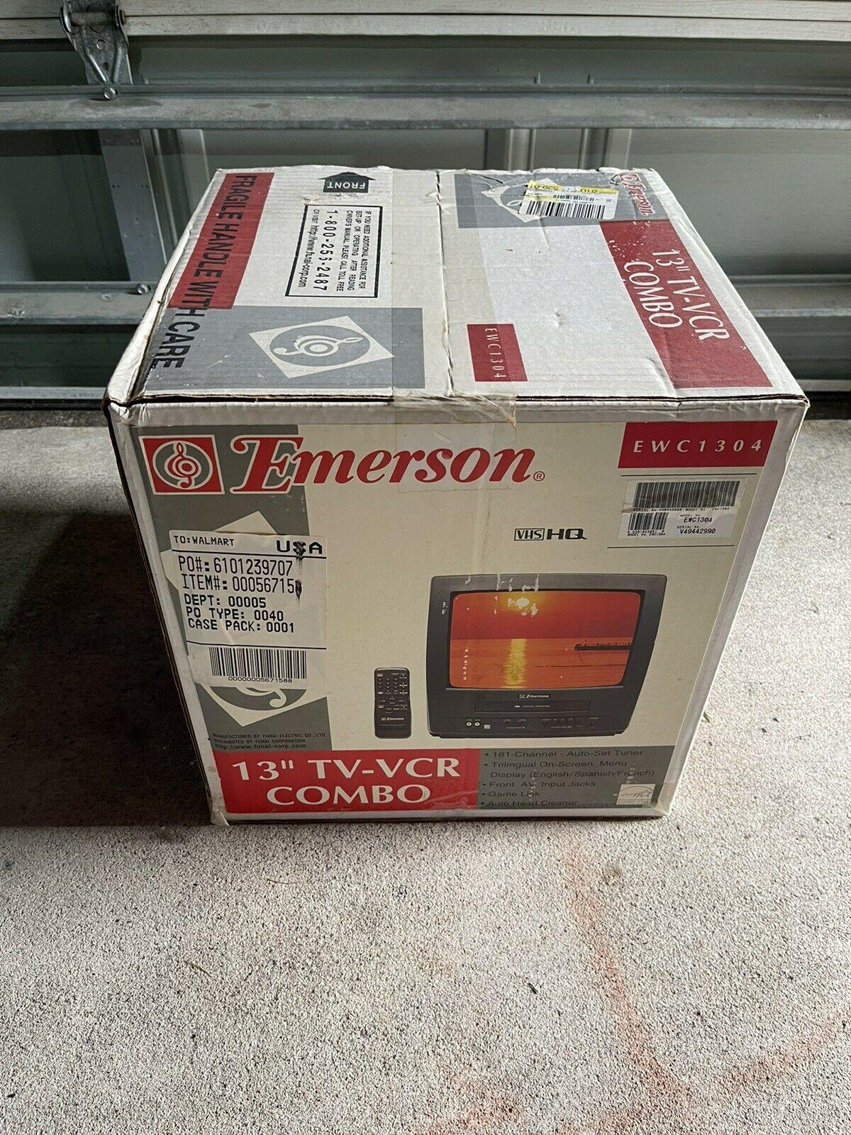 emerson 13" tv/vcr combo ewc1304 gaming tv still sealed vintage estate find