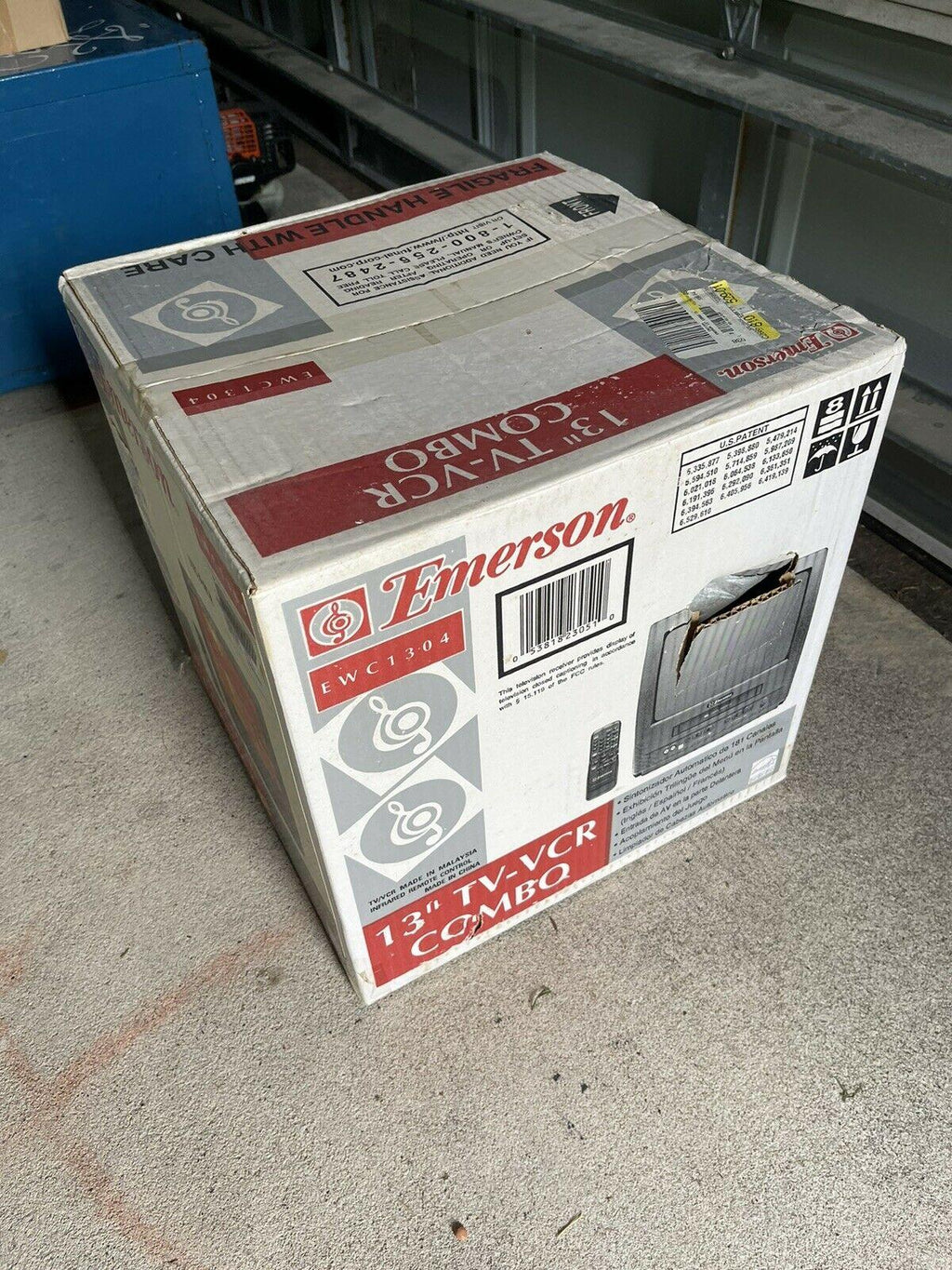 emerson 13" tv/vcr combo ewc1304 gaming tv still sealed vintage estate find