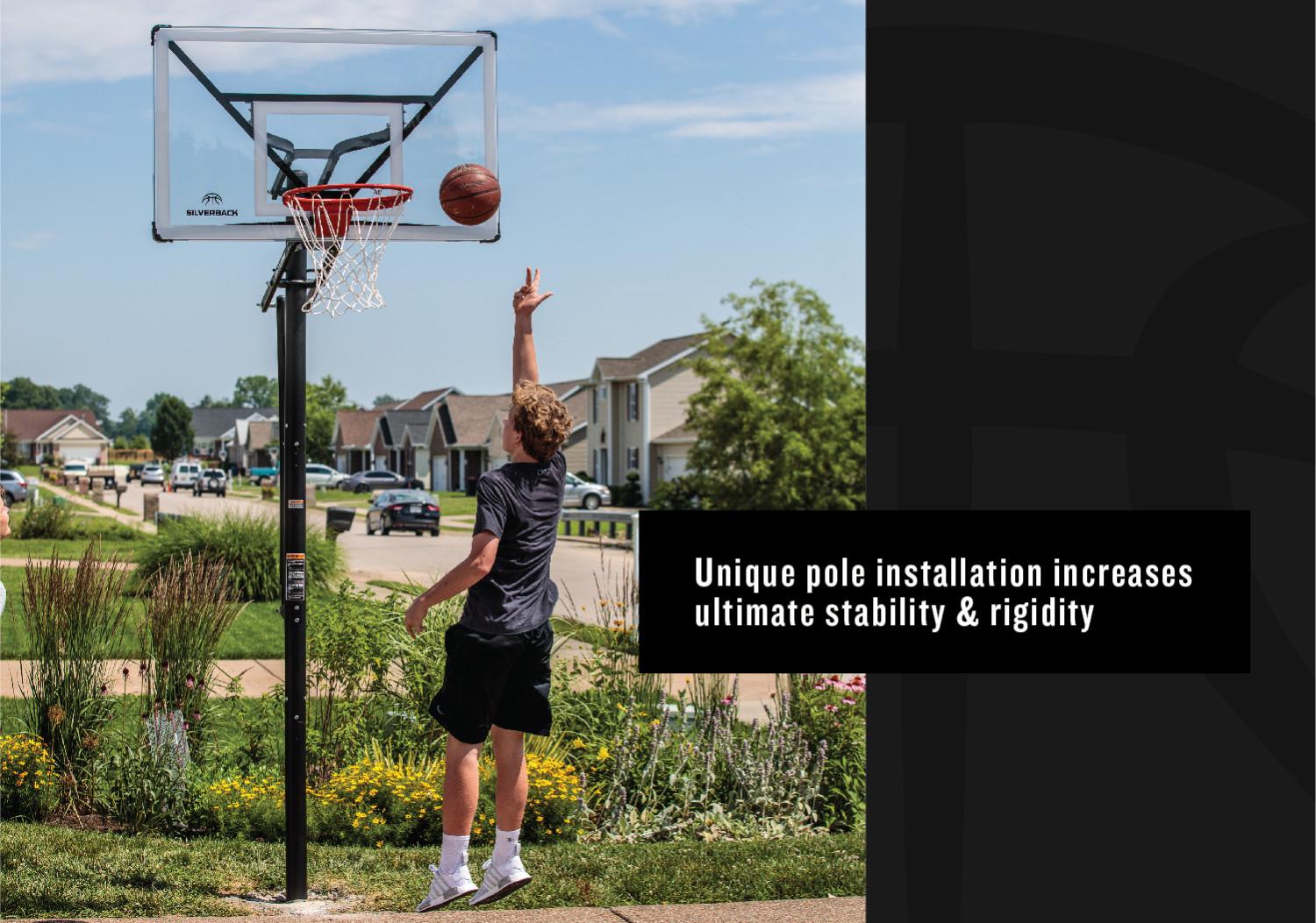 Silverback NXT 54" In-Ground Basketball Hoop with Adjustable-Height Backboard