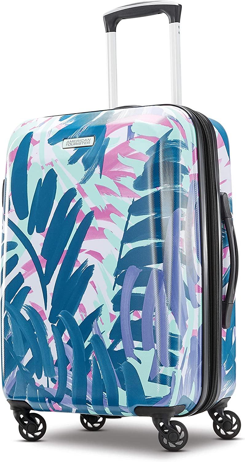 Moonlight Hardside Expandable Luggage with Spinner Wheels, Palm Trees, Checked-Large 28-Inch