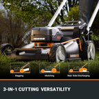 Nitro Cordless Lawn Mower, 21" Electric Mower with Variable Speed, Self-propelled Lawn Mower with Aerodeck &amp; Intellicut, 2 × 5.0 Ah Batteries &amp; Charger Included, WG760