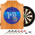 20.5 in. Utah Jazz Hardwood Classics NBA Wood Dart Cabinet Set