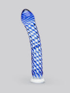 Lovehoney Blue Swirl Textured Sensual Glass Dildo, Blue