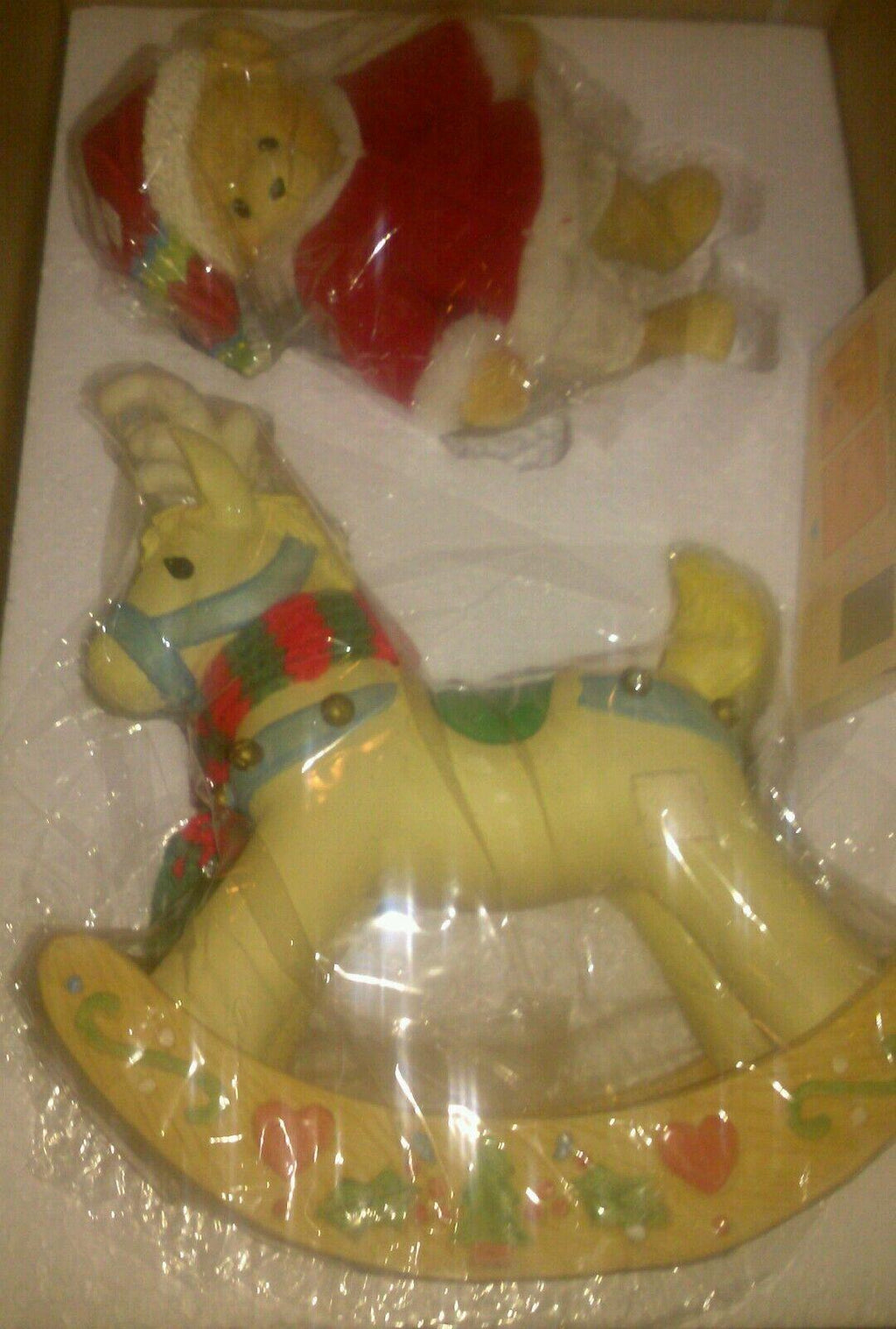 CHERISHED TEDDIES LARMUSICAL CHRISTMAS BEAR ON REINDEER NRFB