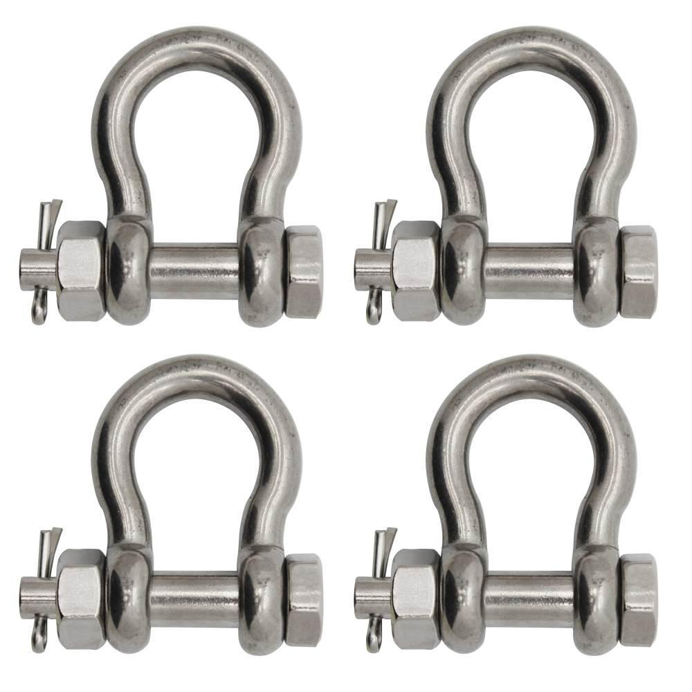 BoatTector  Steel Bolt-Type Anchor Shackle - 3/4", 4-Pack