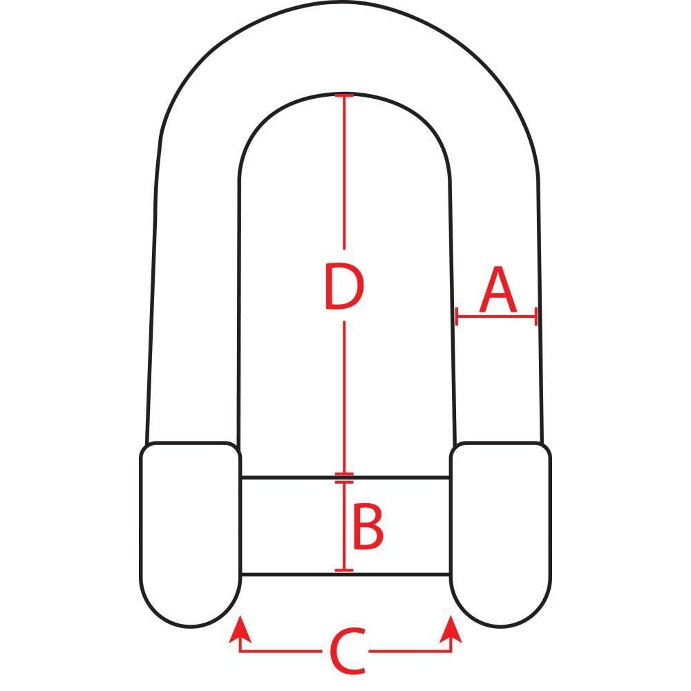 BoatTector  Steel Bolt-Type Anchor Shackle - 3/4", 4-Pack