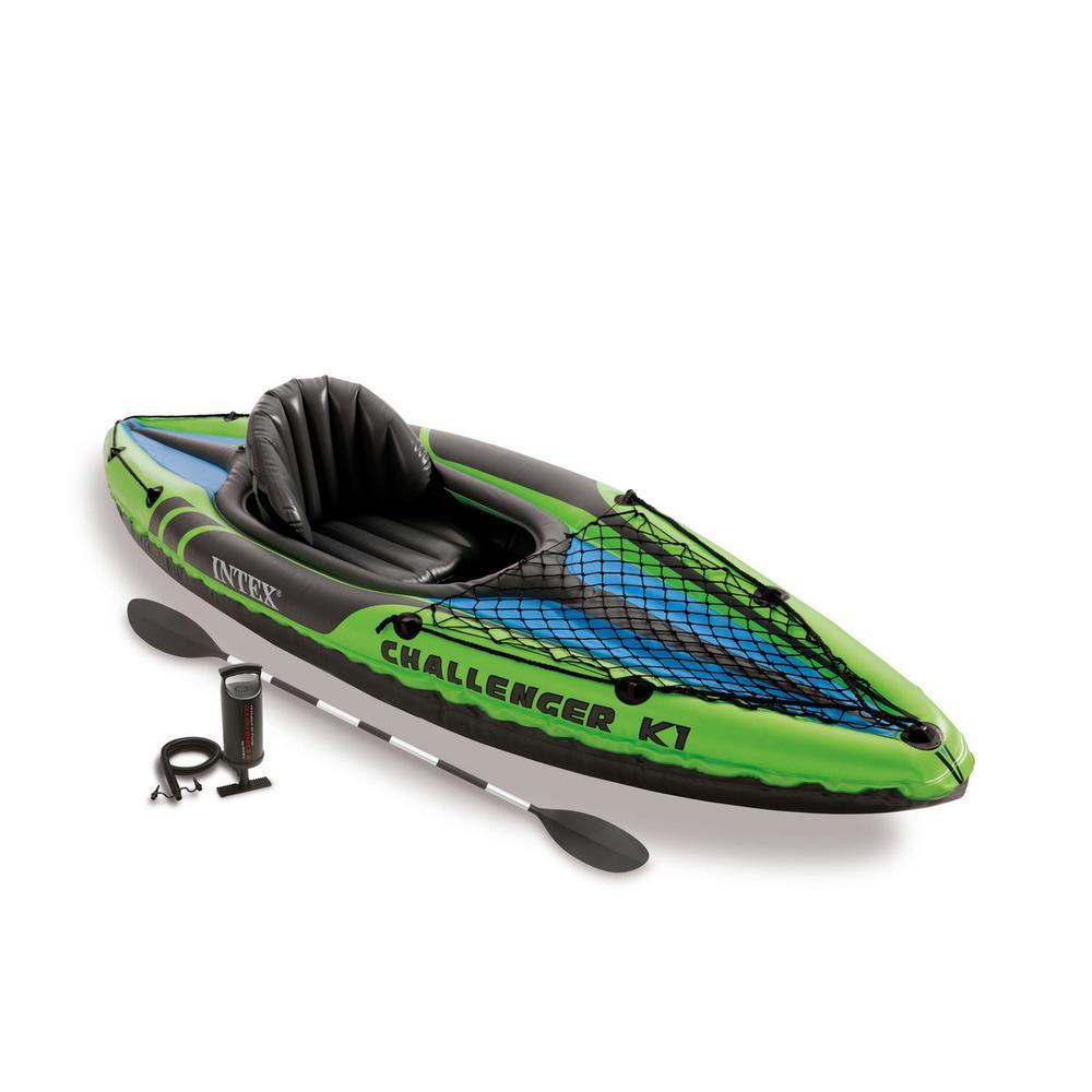 Challenger K1 1-Person Inflatable Sporty Kayak with Oars and Pump (2-Pack)