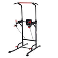 59.1''-90.6'' Adjustable Dip Station Chin Up Bar Core Power Tower Pull Push for Home Gym Fitness Workout Equipment Max Weight 330.6 lbs