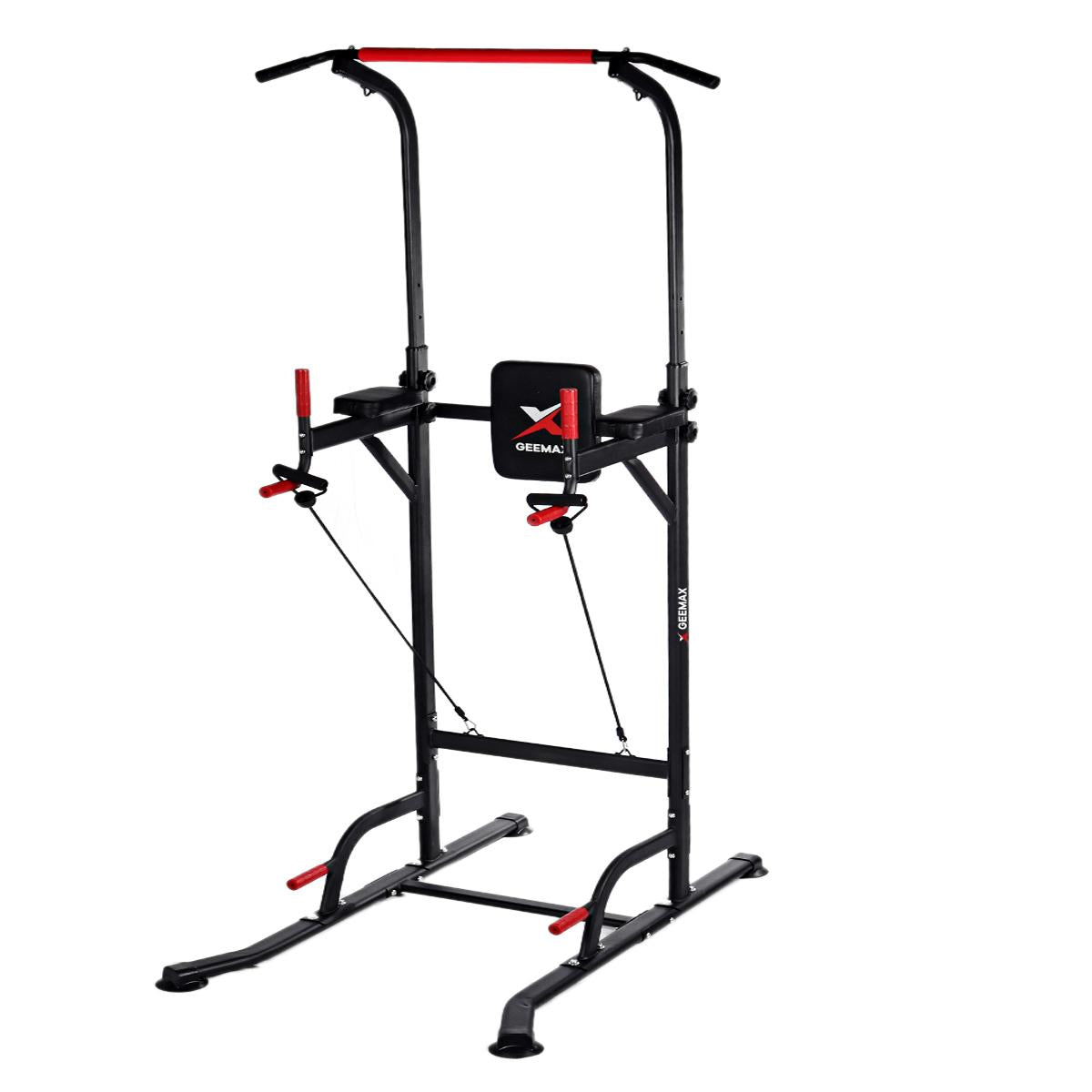 59.1''-90.6'' Adjustable Dip Station Chin Up Bar Core Power Tower Pull Push for Home Gym Fitness Workout Equipment Max Weight 330.6 lbs
