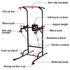 Dip Station Chin up Bar Core Power Tower Pull Push Home Gym Fitness Equipment Resistance Band Adjustable Height