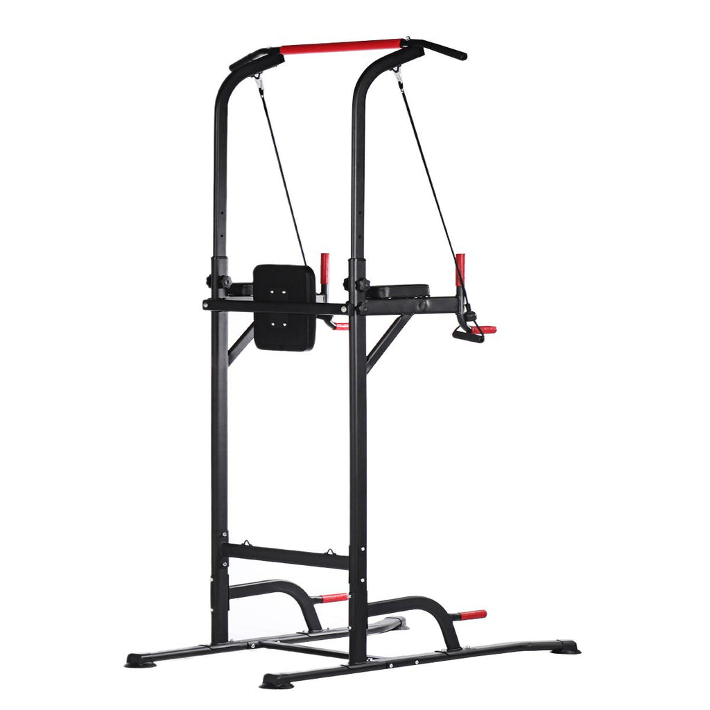 Dip Station Chin up Bar Core Power Tower Pull Push Home Gym Fitness Equipment Resistance Band Adjustable Height
