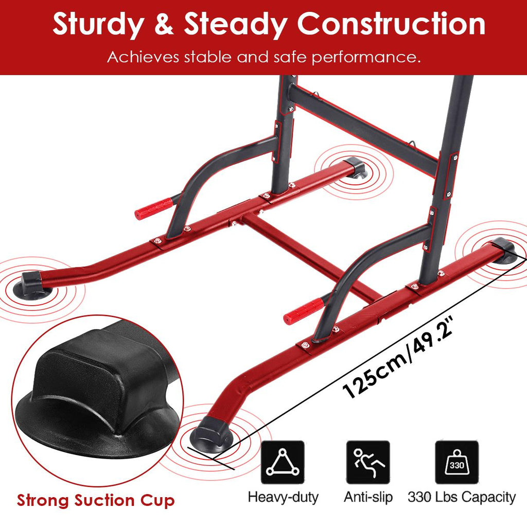 Adjustable Power Tower Multi Function Pull up Station for Strength Training Dip Station Workout Fitness Bar Home Gym Exercise