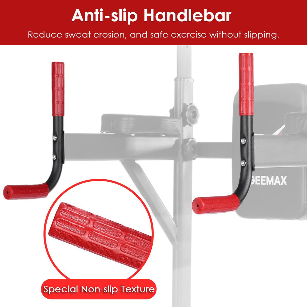 Dip Station Chin up Bar Core Power Tower Pull Push Home Gym Fitness Equipment Resistance Band Adjustable Height