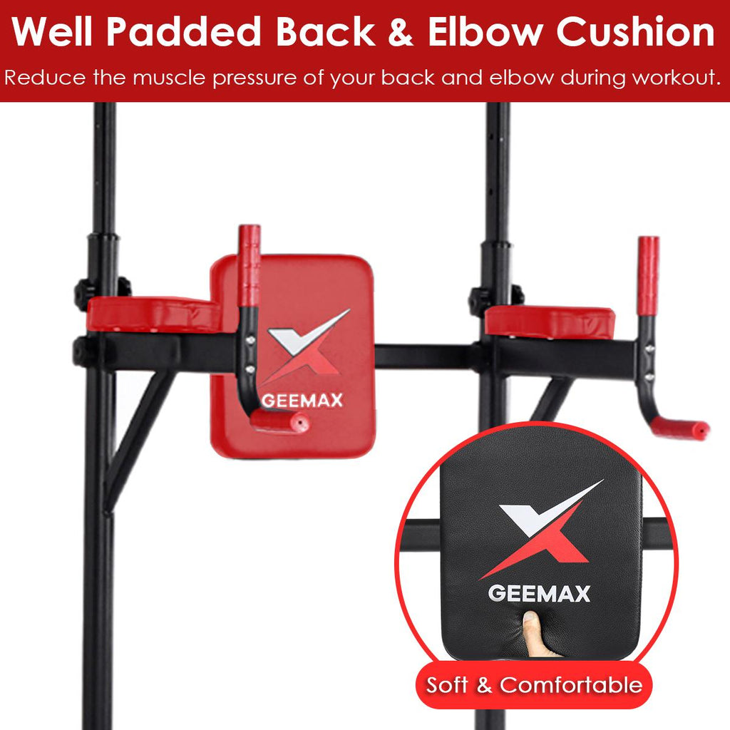 Dip Station Chin up Bar Core Power Tower Pull Push Home Gym Fitness Equipment Resistance Band Adjustable Height
