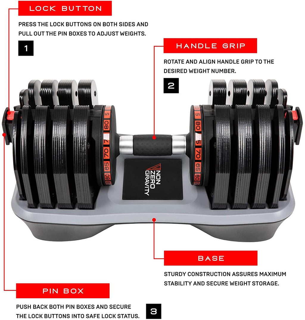 NZG PowerDyne 80lbs Adjustable Dumbbell Weight (Single)