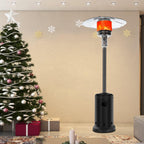 DJKDJL Outdoor Patio Heater With Wheels,Propane 46,000 BTU Premium Outdoor Patio Heater, Black, 77*46*46cm