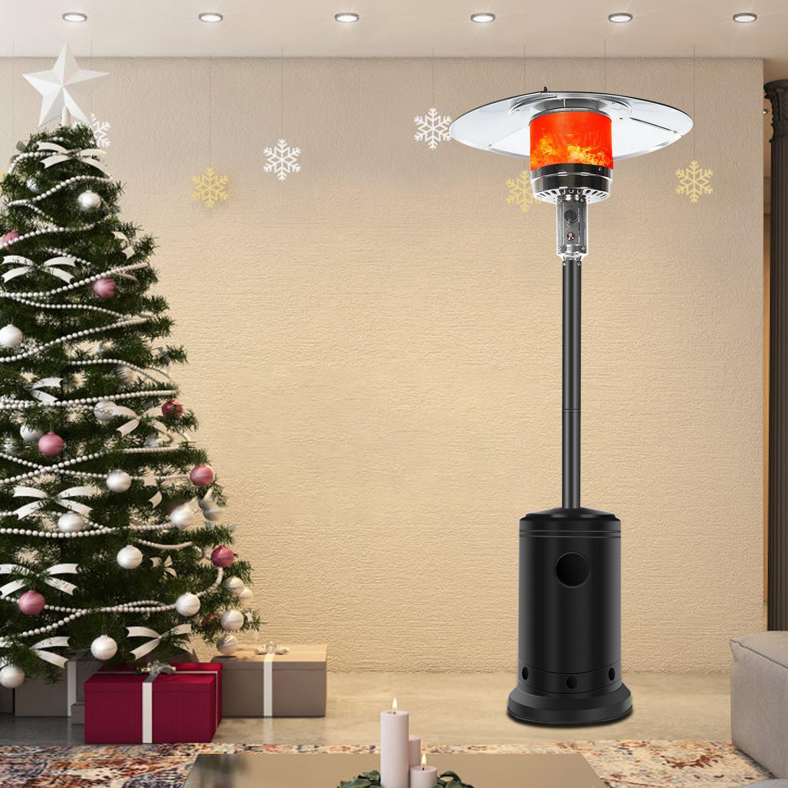 DJKDJL Outdoor Patio Heater With Wheels,Propane 46,000 BTU Premium Outdoor Patio Heater, Black, 77*46*46cm