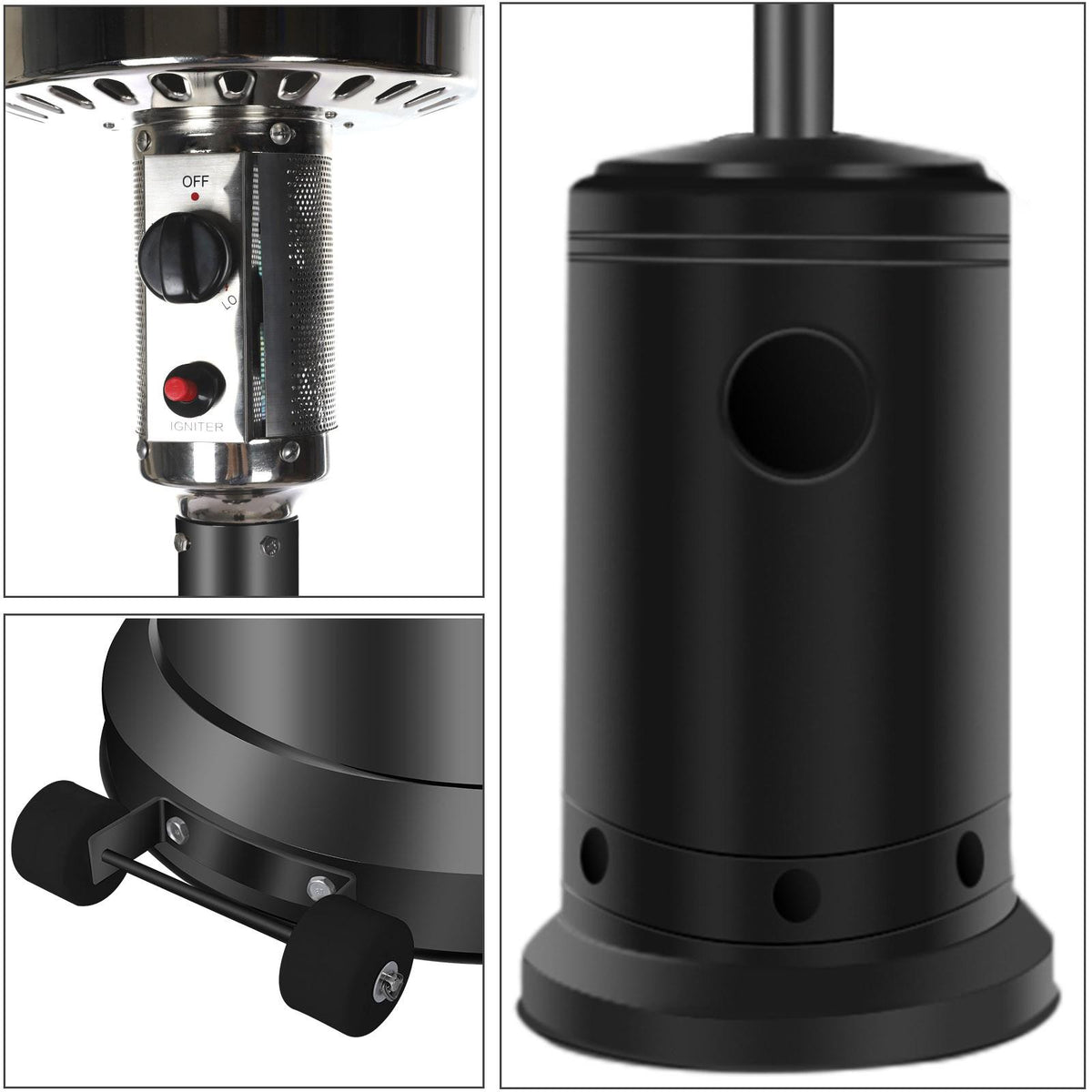 Clearance Prime Outdoor Patio Heater With Wheels,Propane 46,000 BTU Premium Outdoor Patio Heater
