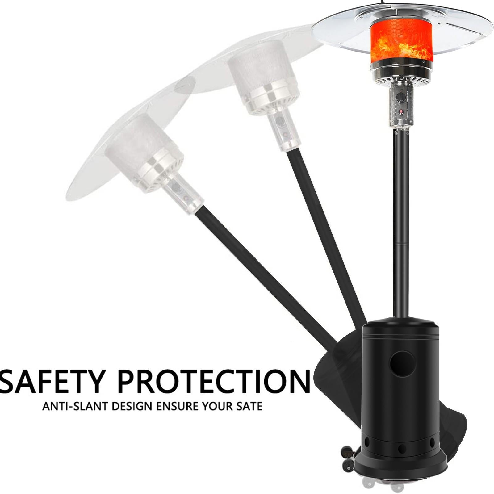 DJKDJL Outdoor Patio Heater With Wheels,Propane 46,000 BTU Premium Outdoor Patio Heater, Black, 77*46*46cm