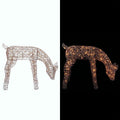 29 in. Grazing Rattan Reindeer Decoration with White Halogen Lights