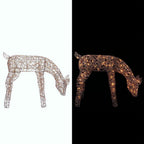 29 in. Grazing Rattan Reindeer Decoration with White Halogen Lights