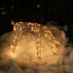 29 in. Grazing Rattan Reindeer Decoration with White Halogen Lights