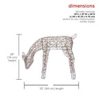 29 in. Grazing Rattan Reindeer Decoration with White Halogen Lights