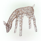29 in. Grazing Rattan Reindeer Decoration with White Halogen Lights