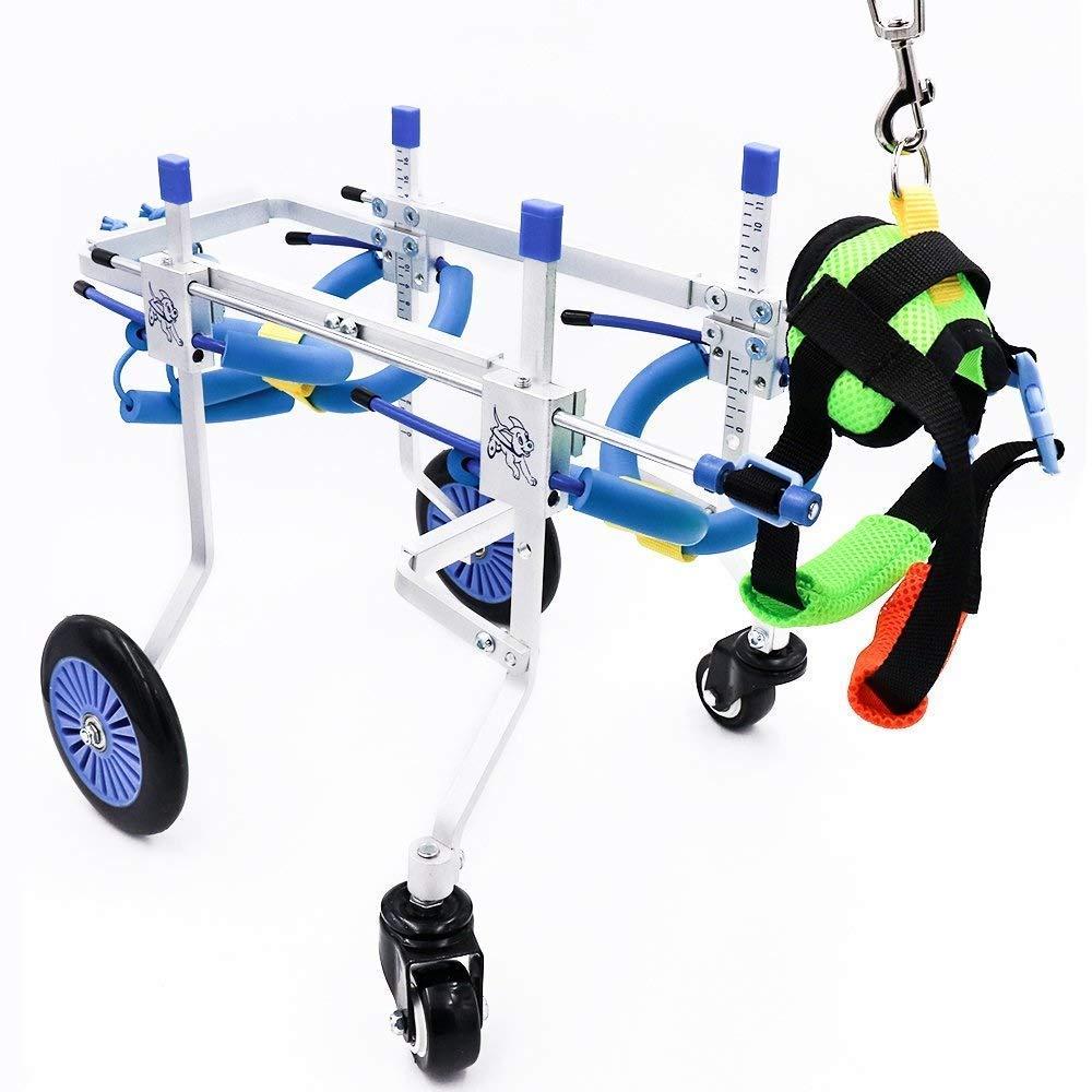 SMILELXS Pet Wheelchair Puppy Rehabilitation Training Van Disabled Puppy Disability Body Support Four-Wheel Dog Wheel Adjustable cat Puppy Disability Pet Wheelchair