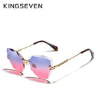 Design Rimless Fashion Cat Eye Gradient Driving UV400 Clear Vintage Sunglasses
