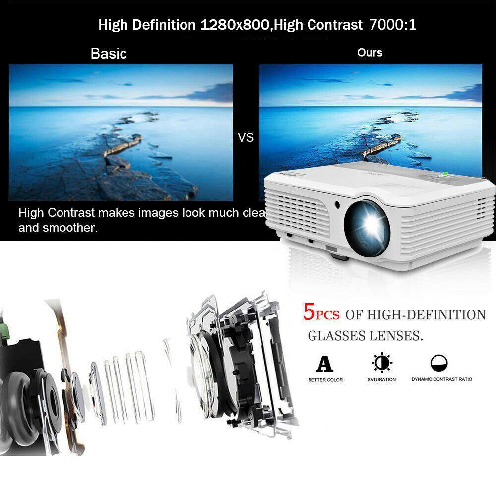 android 9.0 led lcd projector blue-tooth home theater wlan online apps tv