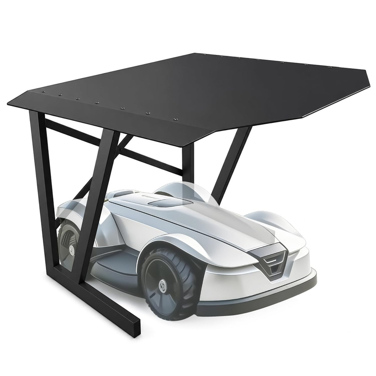LarRobot Mower Garage, Alloy Steel Robotic Lawn Mower Shelter(1) | Heavy Duty Outdoor Shade Cover, Waterproof and UV-Proof Garden Garage, Fits 92% of Models, Robot Mower Accessories