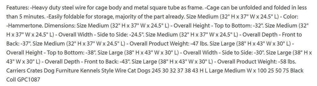Go Pet Club Heavy Duty Metal Cage