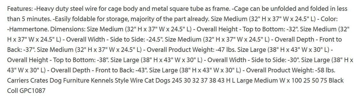 Go Pet Club Heavy Duty Metal Cage